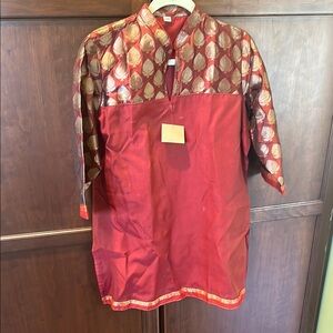 Seasons Brand Elegant fancy Red/Gold Women's Kurta with matching salwar pants
